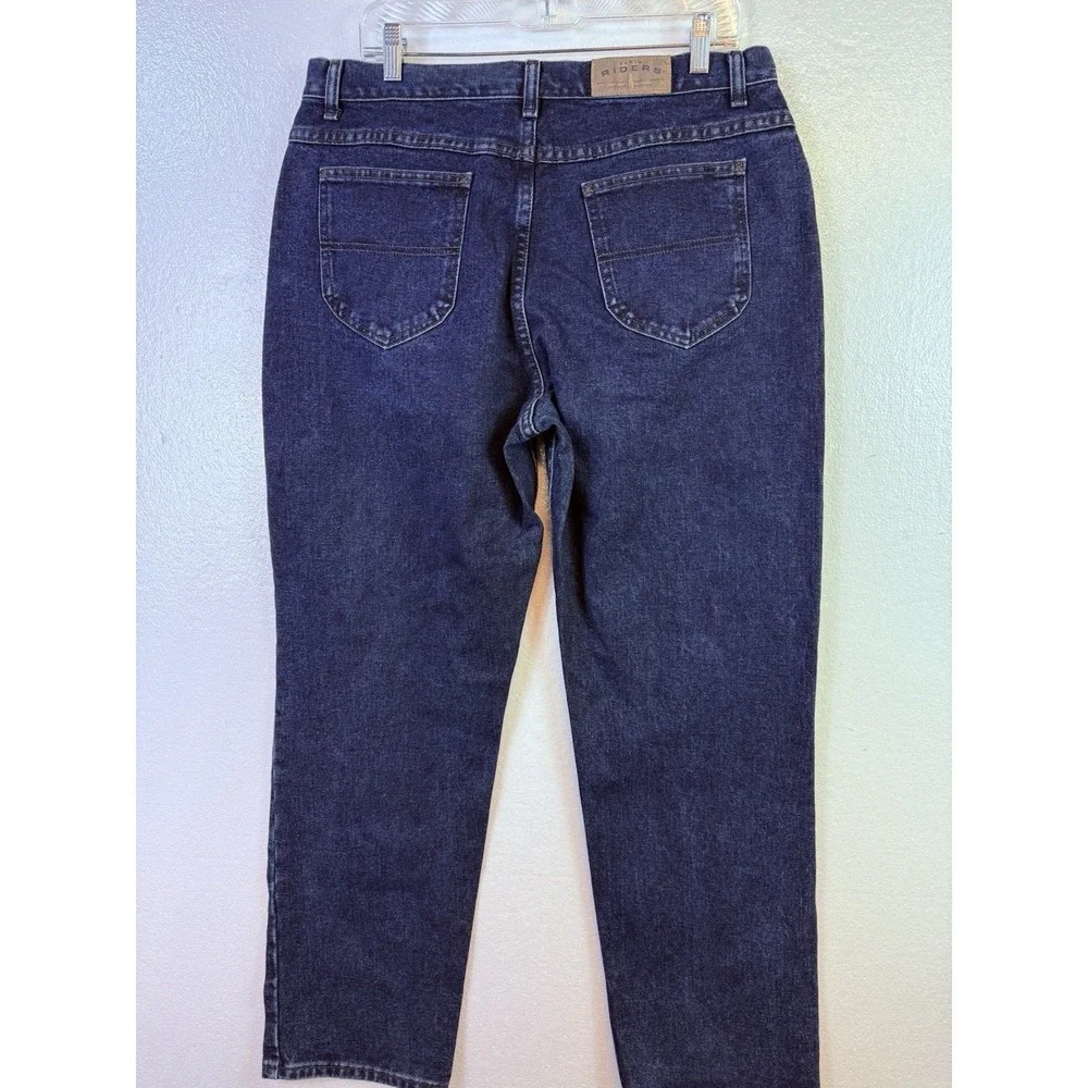 Riders Lee Jeans Womens size 16 M Dark Wash Blue Denim Straight Western Hipster‎